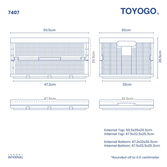 TOYOGO Flexibin Collapsible Storage - Blue - 4