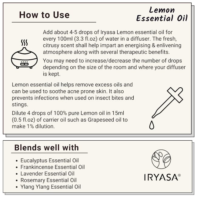 Iryasa Organic Lemon Essential Oil - 7