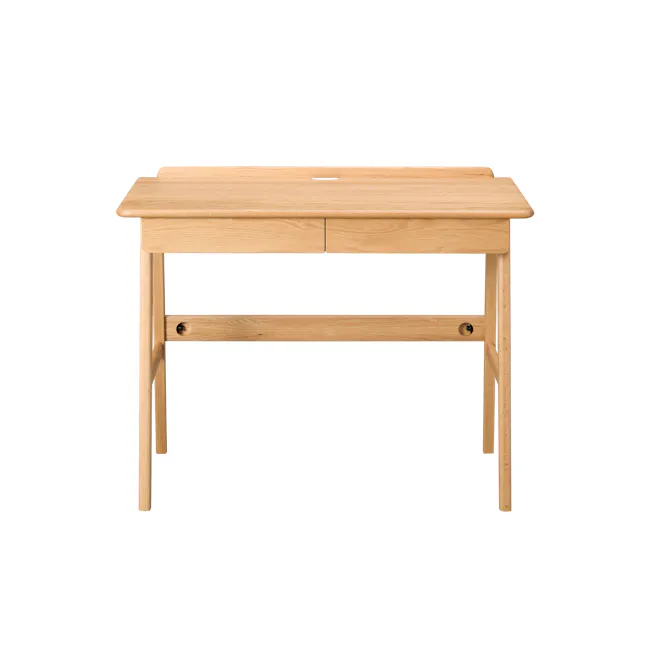 Chase Study Table 1m - 19 - Light wood table, minimalist design, natural finish, simple structure, sturdy legs, open