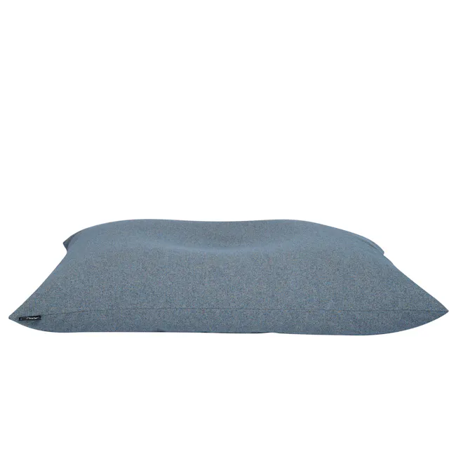 SoftRock Vesuvius Linen Rectangle Bean Bag - Deacon - 6 - Blue textured pillow, minimalist design, soft fabric, ergonomic