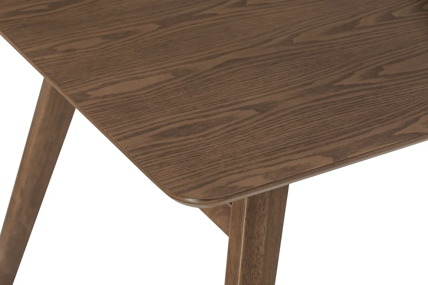 Cadell Dining Table 1.6m - Walnut - 10 - Wooden table with smooth surface, natural wood grain, elegant design, minimalist