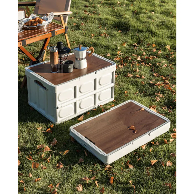 Blake Foldable Storage Box - Military Green - 3 - white outdoor picnic table, wooden picnic table, outdoor kitchen setup