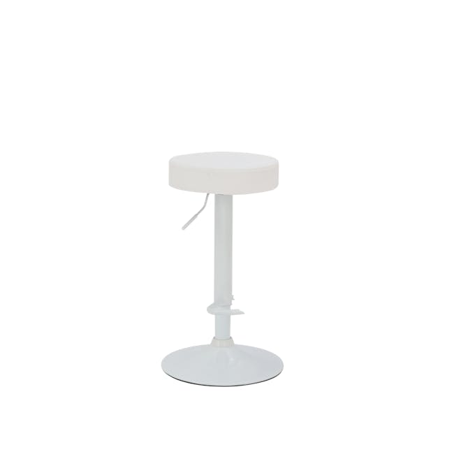 Ford Bar Stool - White (Faux Leather) - 7 - White modern stool, minimalist bar stool, sleek stool design, contemporary