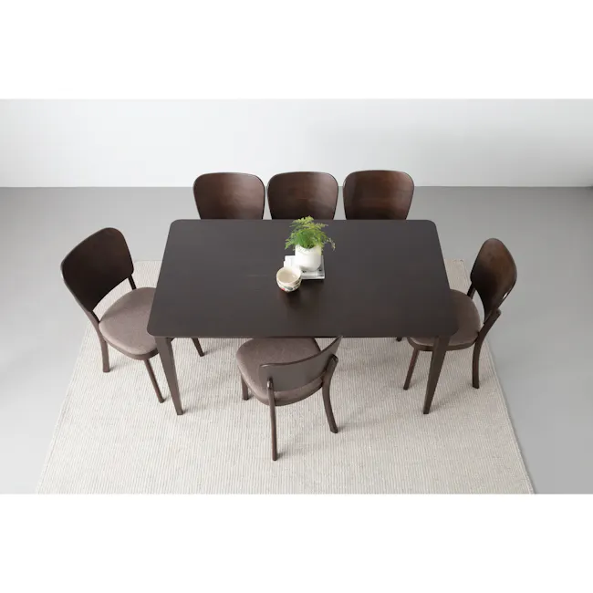 (As-is) Charmant Dining Table 1.4m - Dark Chestnut - 7