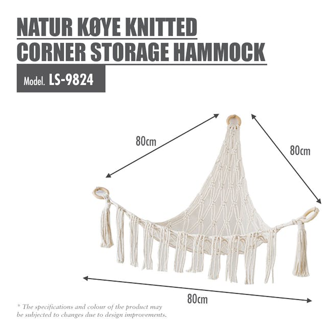 HOUZE Natur Køye Knitted Corner Storage Hammock - 1