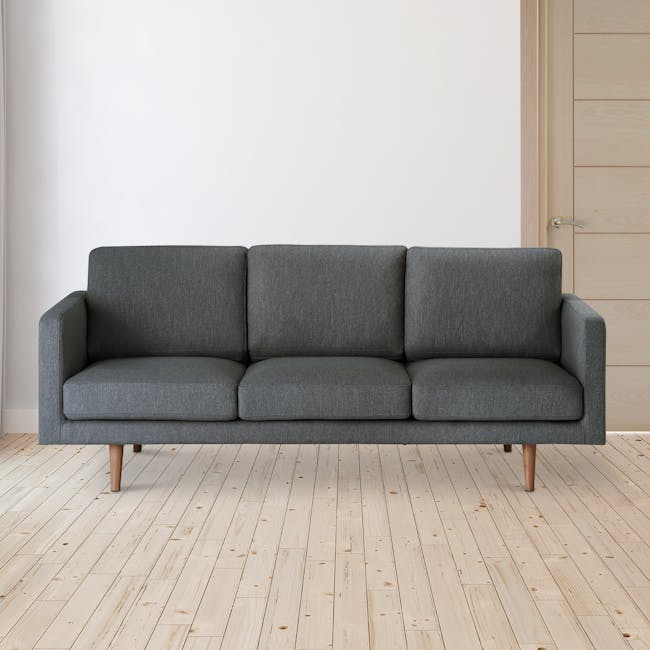 Declan 3 Seater Sofa - Walnut, Storm Grey - 1