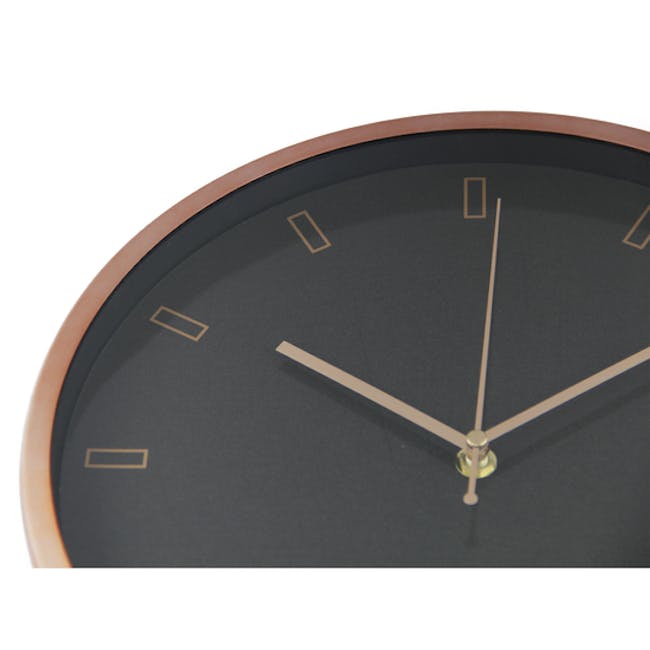 Pellicano Wall Clock - Black, Copper - 2