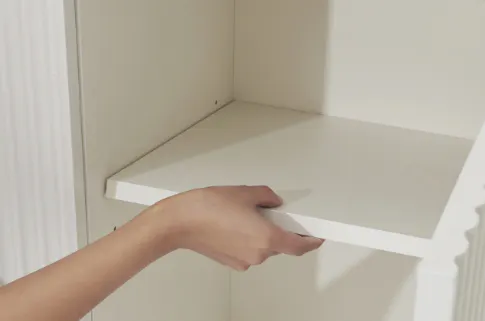 Heidi Tall Cabinet 1.2m - White - 11 - White shelf, empty shelf, hand holding shelf, minimalist shelf, white cabinet