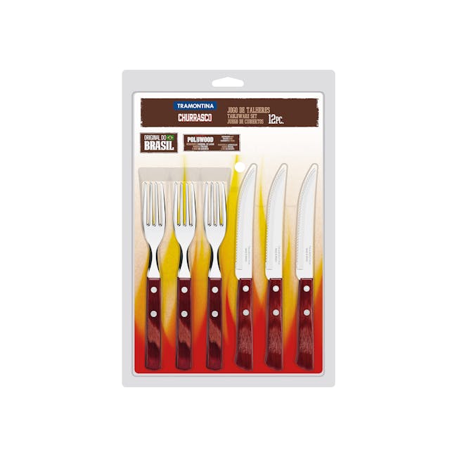 Tramontina 12pc Barbecue Cutlery Set - Red - 2