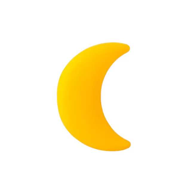 Kids Cresent Moon Wall Lamp - 1 - Bright yellow crescent moon graphic, Minimalist yellow crescent symbol, 3D yellow crescent