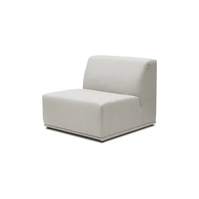 Milan Armless Unit - Ivory (Fabric) - 3 - Modern minimalist sofa, sleek fabric upholstery, comfortable seating, contemporary