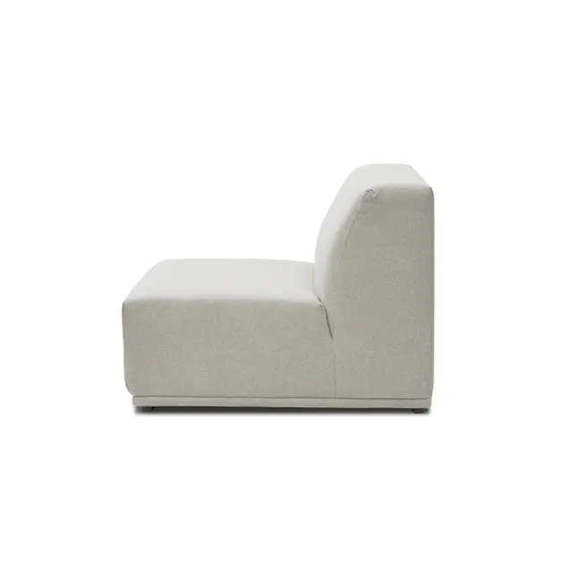 Milan 4 Seater Extended Sofa - Ivory (Fabric) - 16 - Modern minimalist sofa, light gray fabric, sleek design, comfortable
