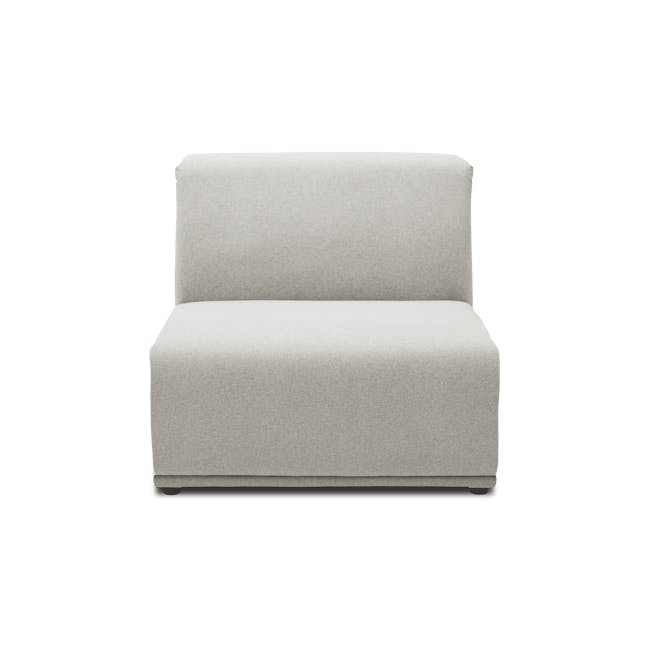 Milan 4 Seater Sofa with Ottoman - Ivory (Fabric) - 10 - Modern minimalist sofa, light gray fabric, sleek design