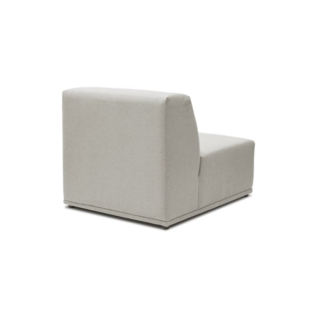 Milan 4 Seater Sofa with Ottoman - Ivory (Fabric) - 12 - Modern minimalist sofa, sleek design, neutral gray upholstery