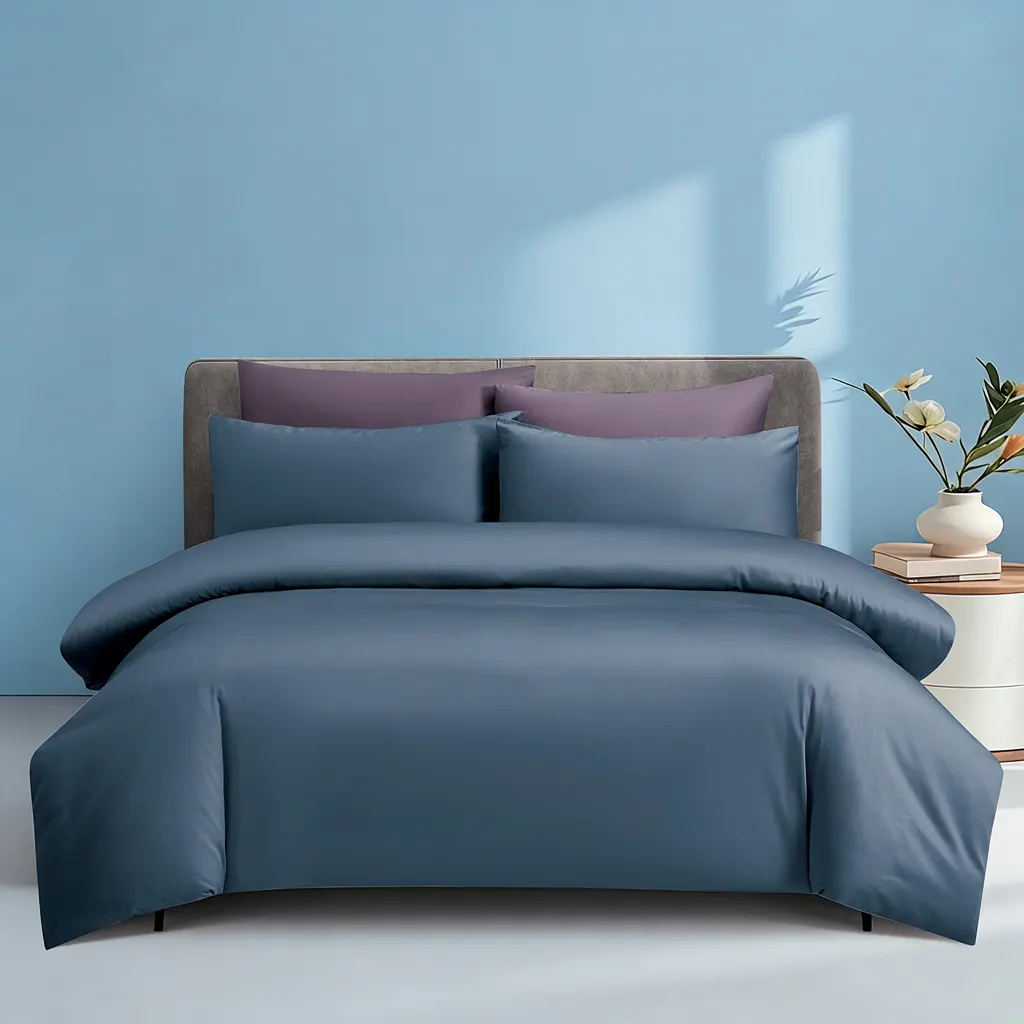 Intero MDC 100% Combed Cotton 1200TC Fitted Sheet Set - Blue (4 Sizes)