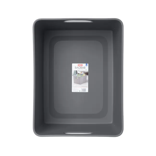 Tatay Organizer Storage Basket - Grey (4 Sizes) - 5L - 16 - Grey storage bin, 22-liter capacity, TATAY product, modern