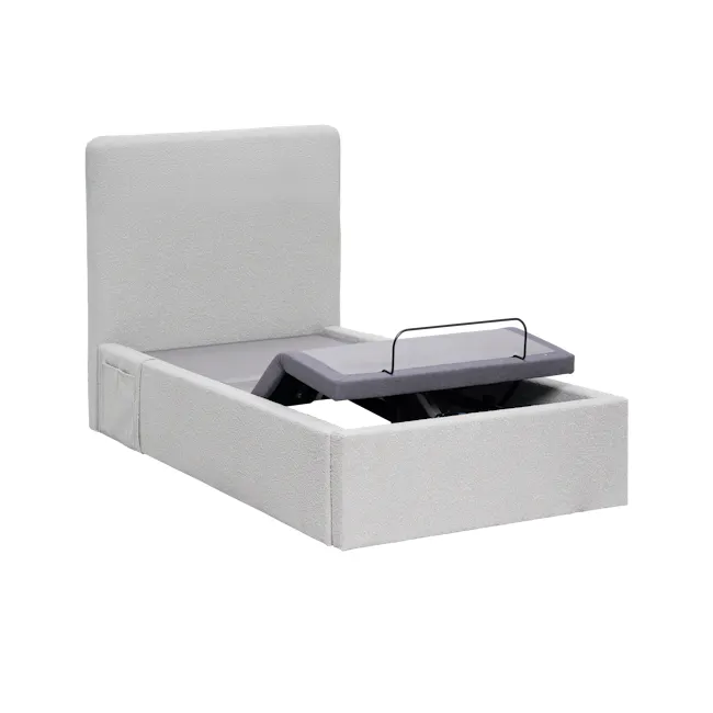 Aeva Single Adjustable Bed - Grey Boucle - 10