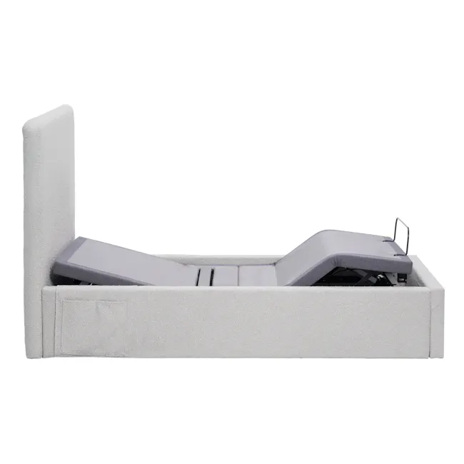 Aeva Single Adjustable Bed - Grey Boucle - 29