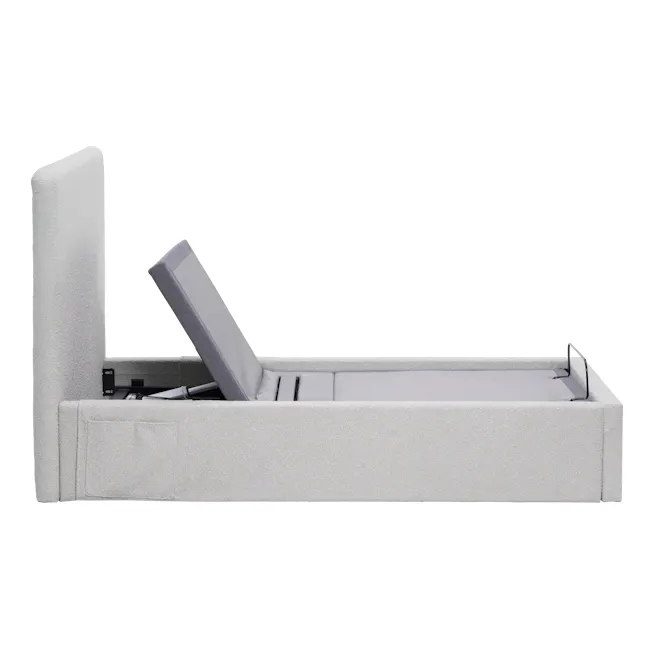 Aeva Single Adjustable Bed - Grey Boucle - 27