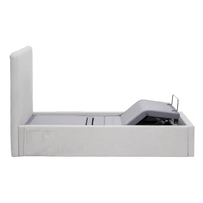 Aeva Single Adjustable Bed - Grey Boucle - 28