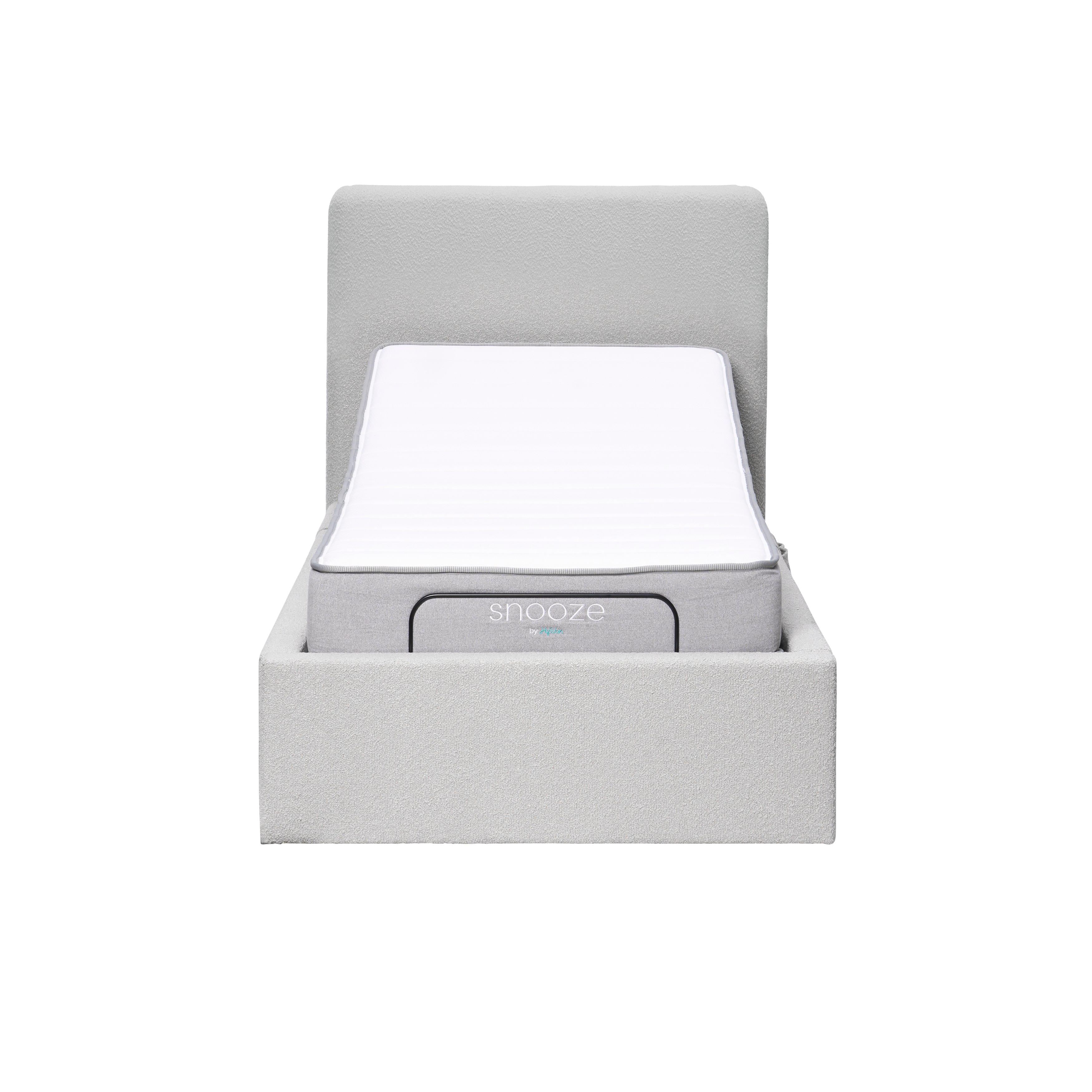 Aeva Single Adjustable Bed - Grey Boucle