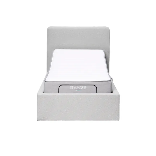 Aeva Single Adjustable Bed - Grey Boucle - 1