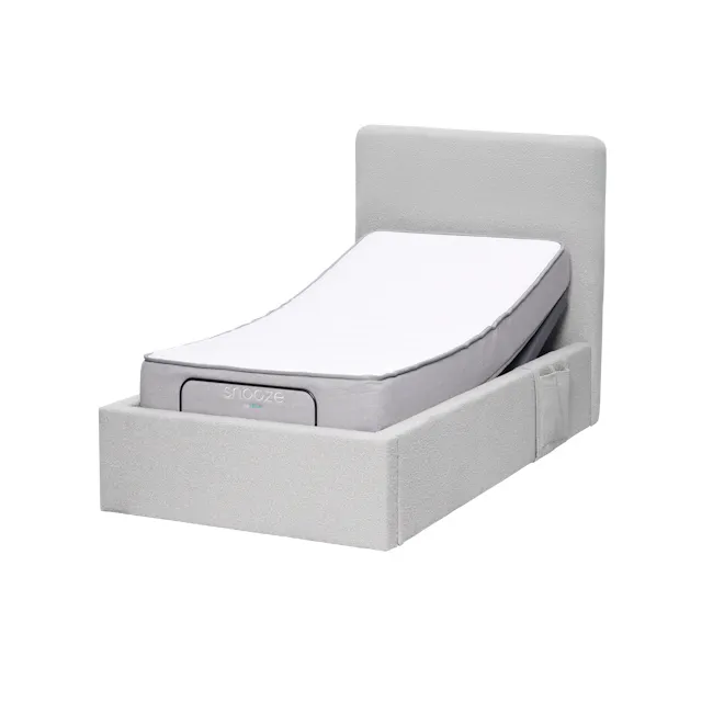 Aeva Single Adjustable Bed - Grey Boucle - 5