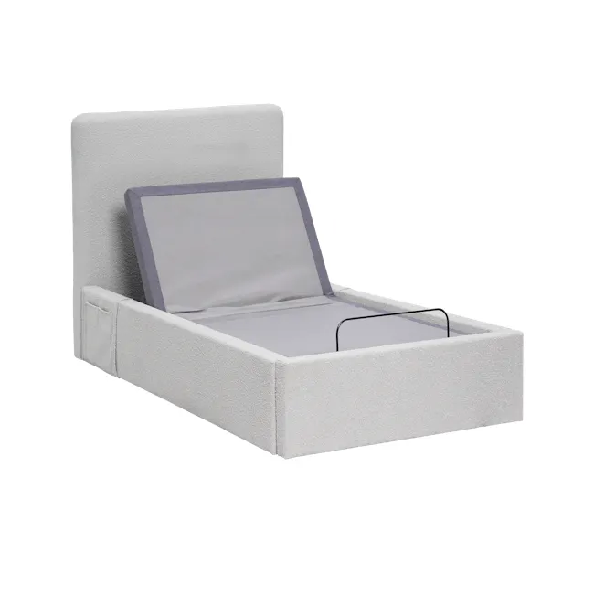 Aeva Single Adjustable Bed - Grey Boucle - 8