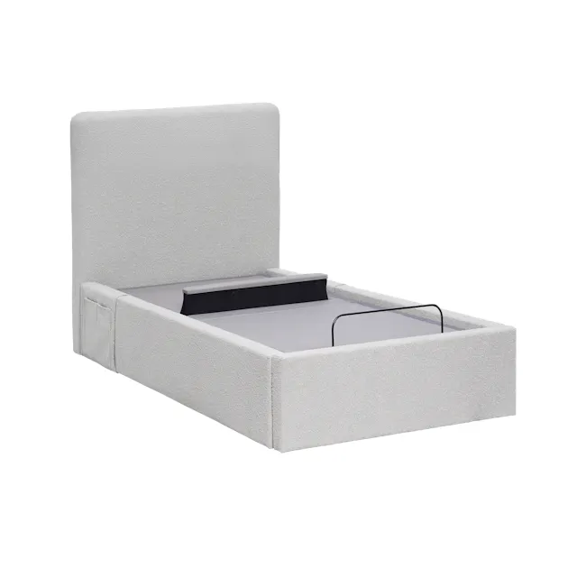 Aeva Single Adjustable Bed - Grey Boucle - 11