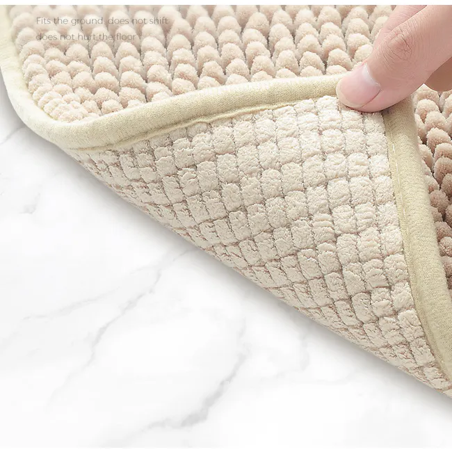 Cora Chenille Bath Mat - Camel - 6 - Soft, plush, textured, beige, fluffy, cozy, comfortable, warm, inviting, luxurious
