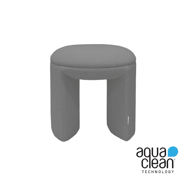 Stacy Ottoman - Grey Boucle (Aqua Clean) - 1