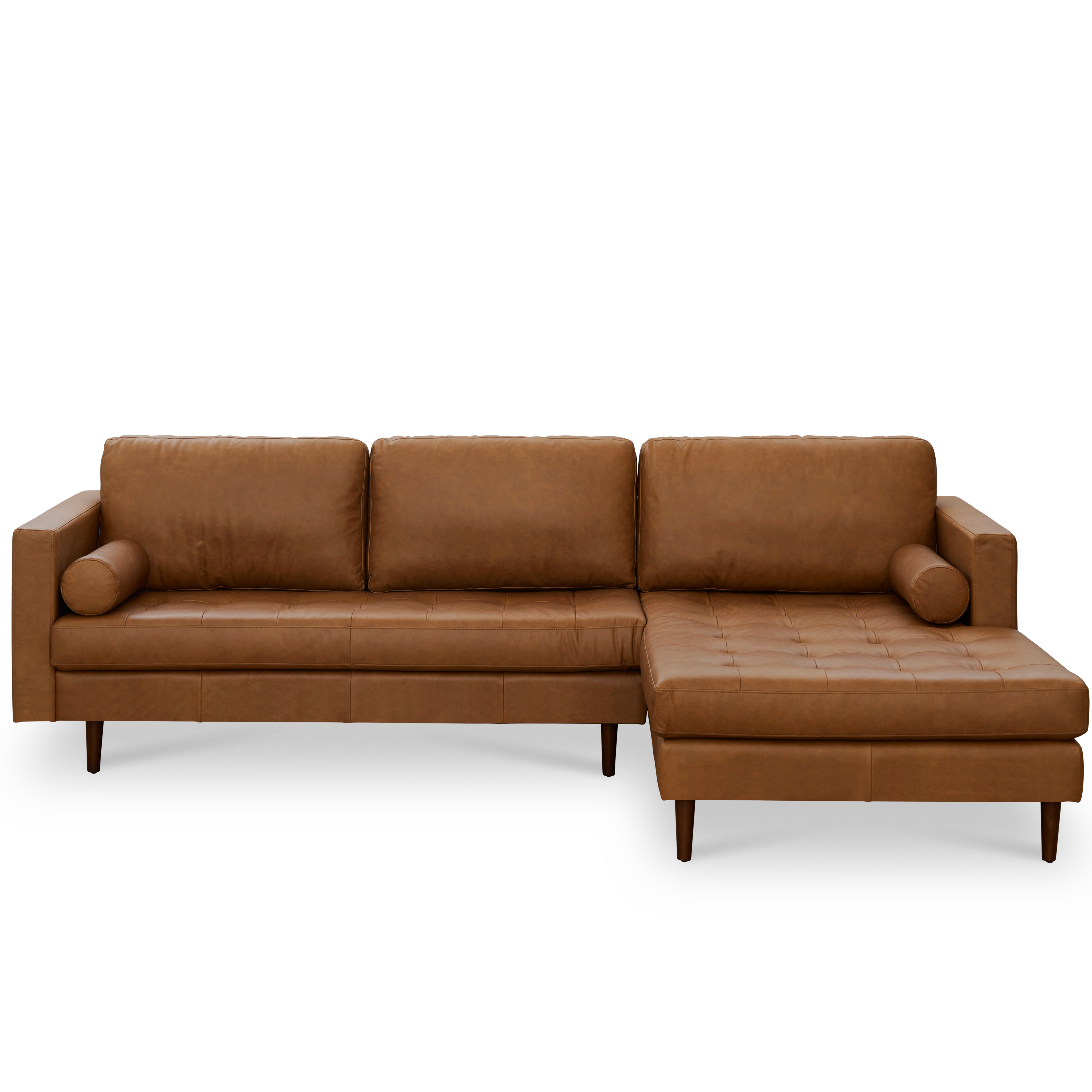 Nolan L-Shaped Sofa - Penny Brown (Premium Aniline Leather)
