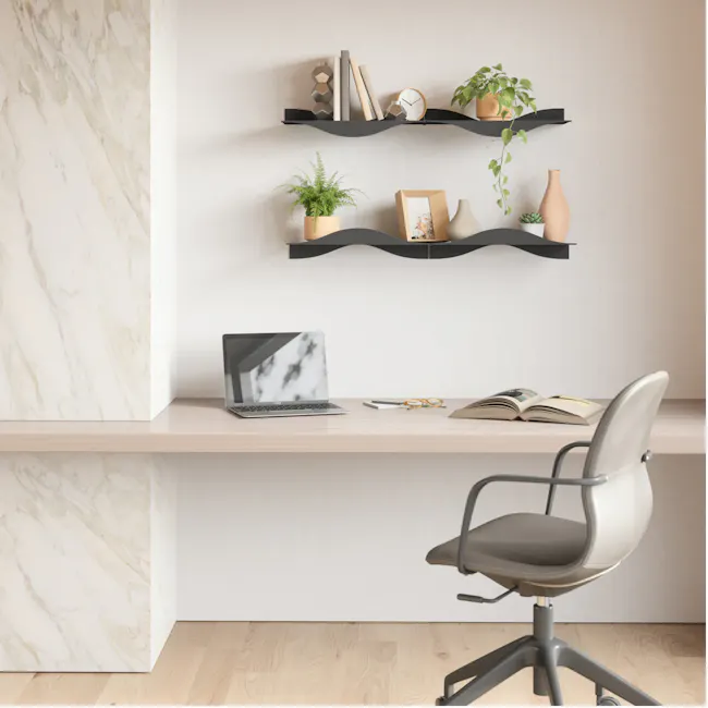 Surf Wall Shelf (Set of 2) - Black - 7
