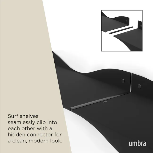 Surf Wall Shelf (Set of 2) - Black - 5