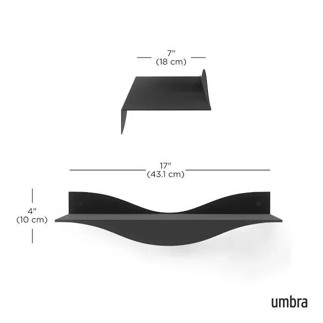 Surf Wall Shelf (Set of 2) - Black - 6