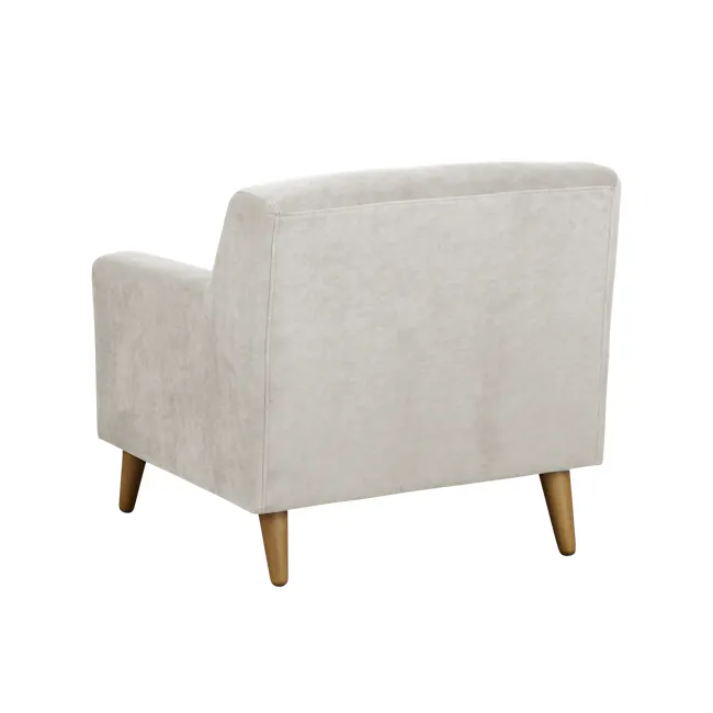 Damien 2 Seater Sofa with Damien Armchair - Sandstorm (Scratch Resistant Fabric) - 11 - Cream upholstered armchair, wooden