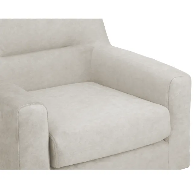 Damien 3 Seater Sofa with Damien Armchair - Sandstorm (Scratch Resistant Fabric) - 14 - Cream upholstered armchair, soft