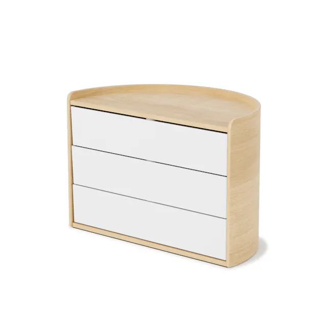 Moona Storage Box - White, Natural - 5 - Wooden, minimalist, modern, sleek, contemporary, stylish, elegant, sophisticated