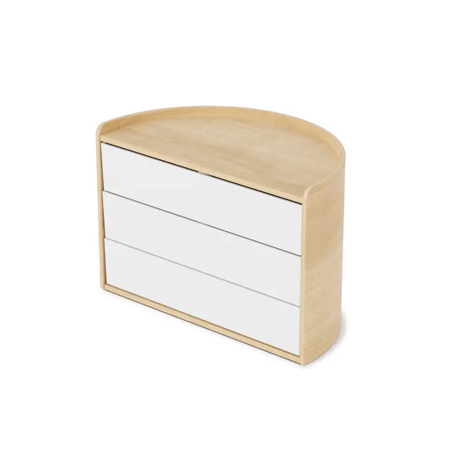 Moona Storage Box - White, Natural - 4 - Wooden, minimalist, modern, sleek, contemporary, stylish, elegant, sophisticated