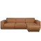 Milan 4 Seater Sofa with Ottoman - Caramel Tan (Faux Leather)