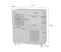Jael 4 Door Cabinet with Flapdoors 0.8m  - White - 5