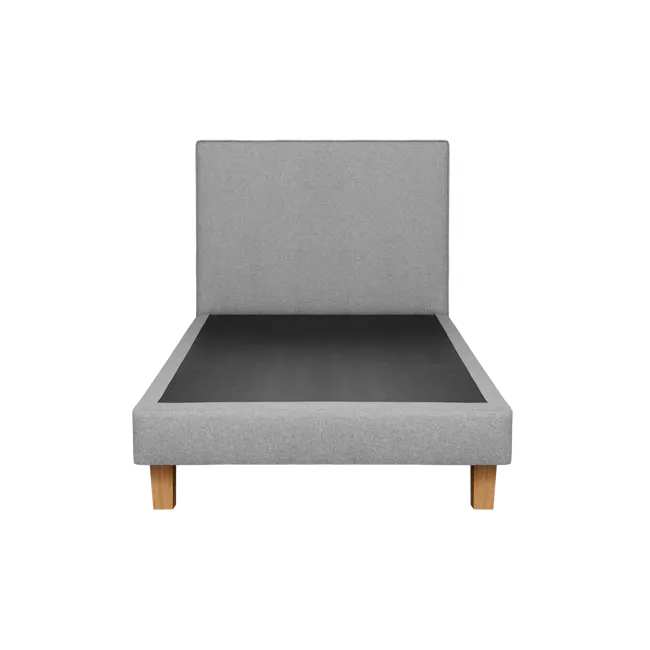 ESSENTIALS Single Headboard Divan Bed - Mink Grey (Pet Friendly) - 2 - Grey upholstered bench, minimalist design, modern