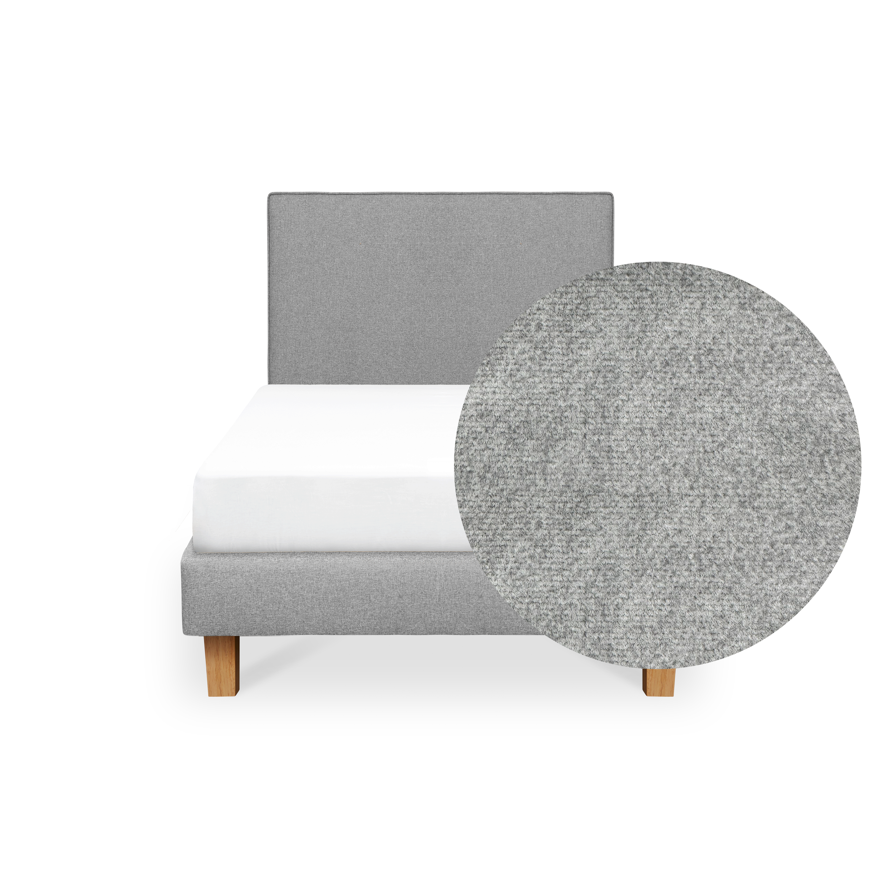 ESSENTIALS Single Headboard Divan Bed - Mink Grey (Pet Friendly)