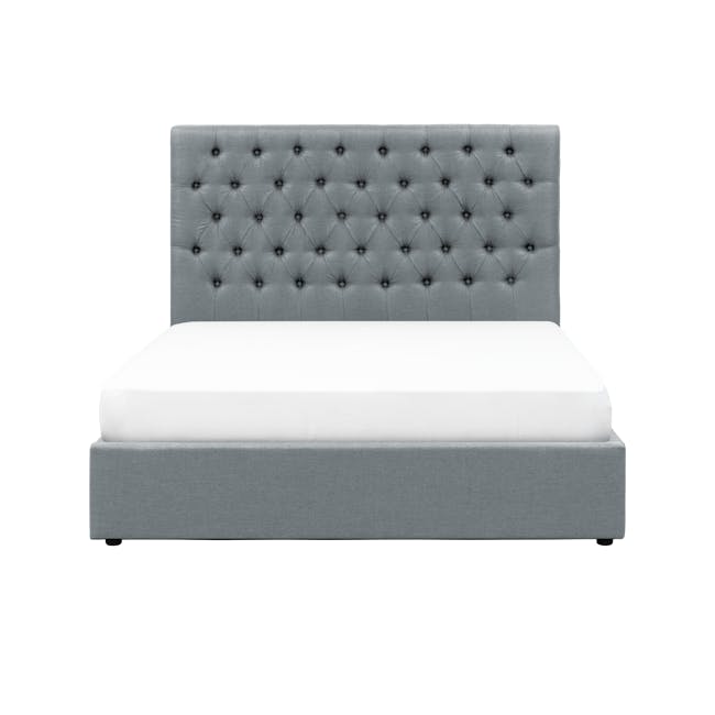 Isabelle Queen Storage Bed - Seal Grey (Velvet) - 0