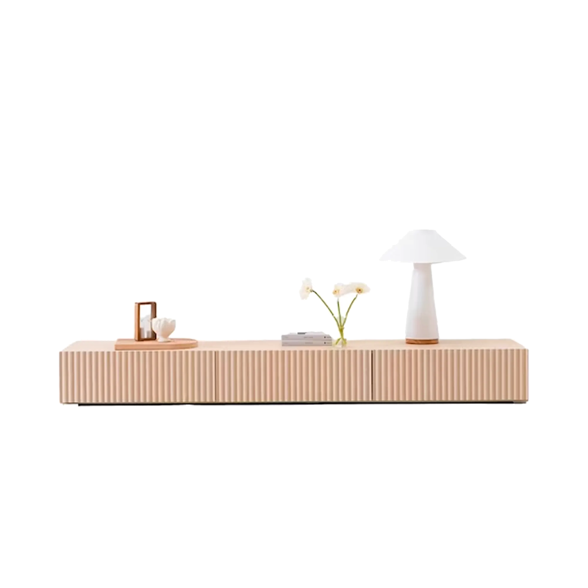(As-is) Heidi TV Console 1.8m - Oak with LED Pedestal - White - 1 - 20