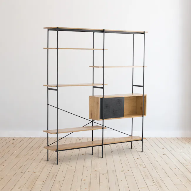 (As-is) Kreman Shelf - Black, Oak - 1 - 7