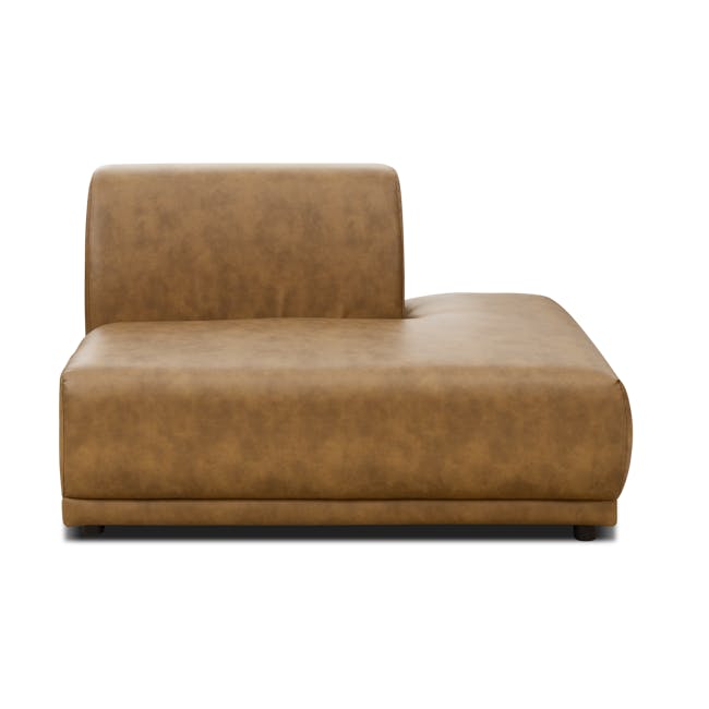 Milan 3 Seater Extended Sofa - Tan (Faux Leather) - 2