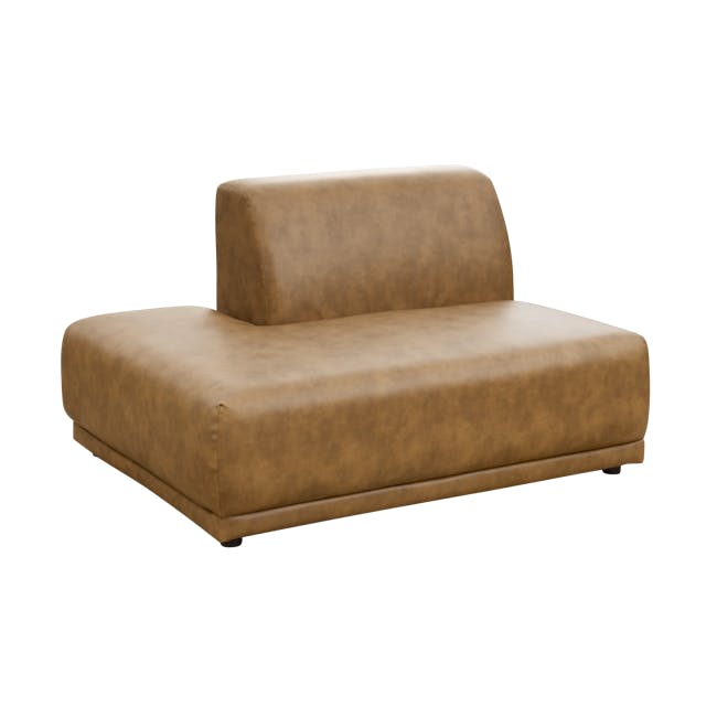 Milan 3 Seater Extended Sofa - Tan (Faux Leather) - 3