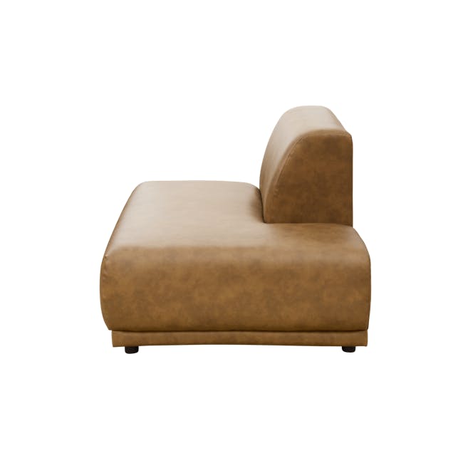 Milan 3 Seater Extended Sofa - Tan (Faux Leather) - 4
