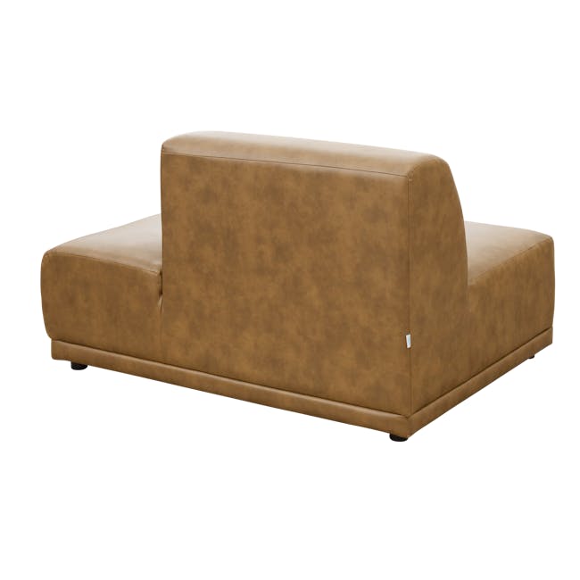 Milan 3 Seater Extended Sofa - Tan (Faux Leather) - 5